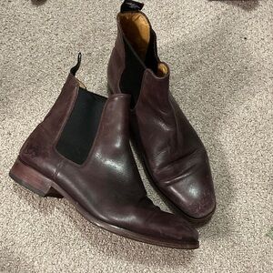 John fluevog Women’s Chelsea Leather Boots Burgundy 9